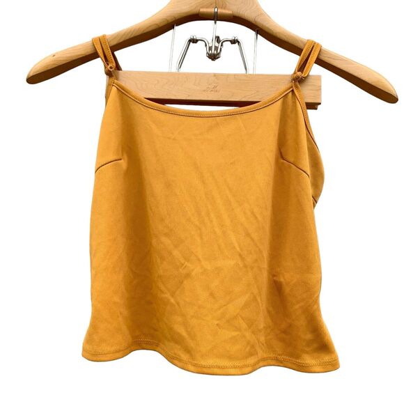NO BO No Boundaries Women's Juniors Yellow Golden Cropped Tank Top Size M (7-9) - Picture 2 of 7